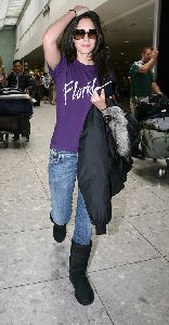 Actress Megan Fox pictures in London Airport (star of Transformers movie 2007)