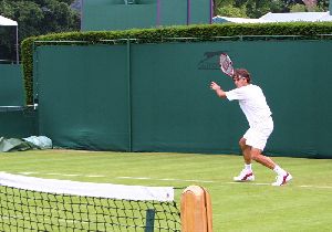 Athlete Roger Federer pictures at Wimbledon, 2005