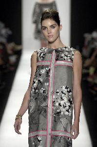 Supermodel Hilary Rhoda pictures at celebrity city Carolina Herrera New York Fashion Show