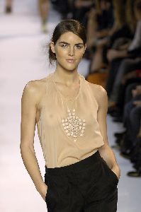 Supermodel Hilary Rhoda pictures at  celebrity city Stella MacCartney Paris Fashion Show