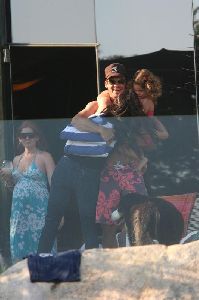 Isla Fisher at a bbq at Courteney & David's house in Malibu