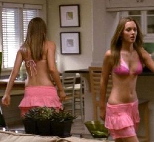 Actress Leighton Meester pink bikini pictures