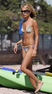 Actress Nicole Richie yellow bikini pictures