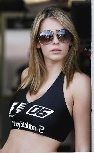 Sexy glamour model Keeley Hazell race pictures