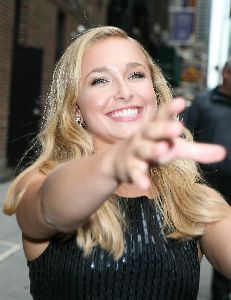 Sexy Hayden Panettiere pictures wearing a short black dress