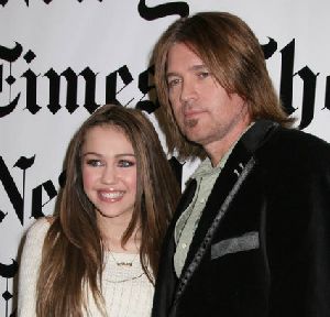 Miley Cyrus and Billy Ray Cyrus picture at the 6th Annual New York Times Arts and Leisure Weekend