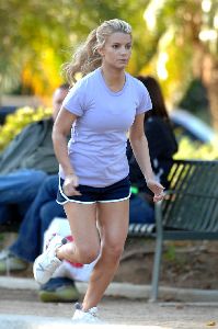 Jessica Simpson pics doing some sports wearing a sexy short shorts