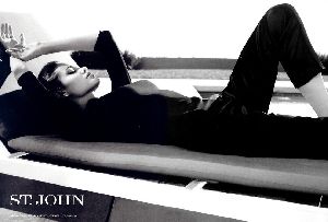 Sexy black and white Angelina Jolie ad picture for St. Johns