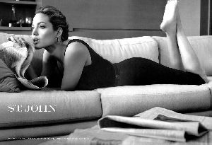 Sexy black and white Angelina Jolie ad pic  for St. Johns