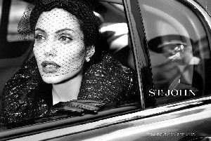 Sexy black and white Angelina Jolie ad photos for St. Johns