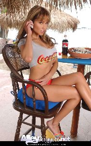 Sexy Alley Baggett  bikini pictures drinking Coca Cola