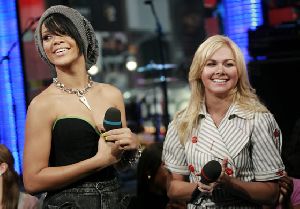 Sexy Rihanna on TRL MTV's Total Request at the MTV Times Square Studios on October 9, 2007 in New York City