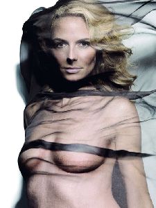 Sexy Heidi Klum naked and wrap her up in a see-through sheet