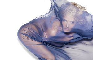 Sexy Heidi Klum naked and wrap her up in a see-through sheet