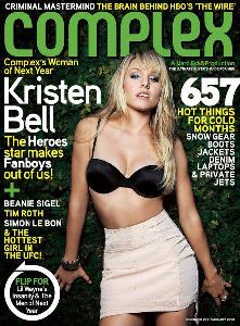 Sexy Kristen Bell bra pictures at Complex magazine cover