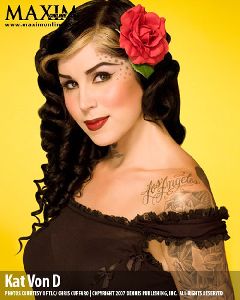 Sexy Kat Von D tattoo pictures at Maxim magazine