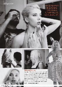 Sexy black and white Scarlett Johansson cleavage pictures at Elle Magazine