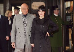 Mohamed Al-Fayed and Lily Allen At Harrods Winter Sale Opening