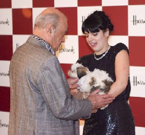 Mohamed Al-Fayed and Lily Allen At Harrod s Winter Sale Opening