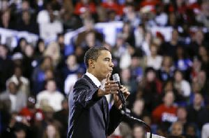 Barack Obama Campaigning At Del Sol High School In Las Vegas