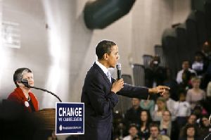 Barack Obama Campaigning At Del Sol High School In Las Vegas