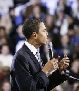 Barack Obama Campaigning At Del Sol High School In Las Vegas