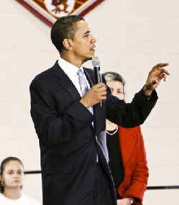 Barack Obama Campaigning At Del Sol High School In Las Vegas