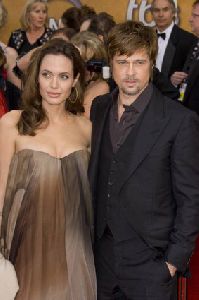 Angelina Jolie and Brad Pitt at the 14th Annual Screen Actors Guild Awards on January 27, 2008