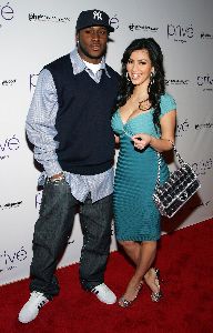 Kim Kardashian and Reggie Bush at Prive Las Vegas in Planet Hollywood on January 26th 2008