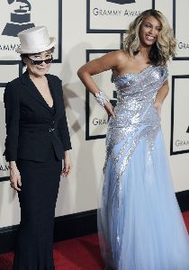 Beyonce Knowles and yoko ono at the 50th Annual Grammy Awards