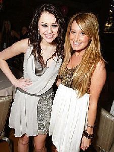 Miley Cyrus and Ashley Tisdale at the Disney premiere of Hannah Montana and Miley Cyrus - Best of Both Worlds Concert on January 17th 2008