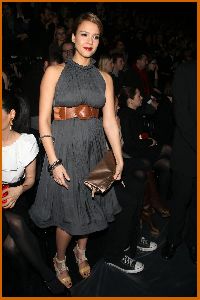 Jessica Alba attends the Lanvin Fall and Winter fashion show in February 2008