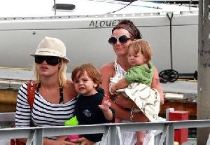 Britney Spears with her sons Sean Preston and Jayden James