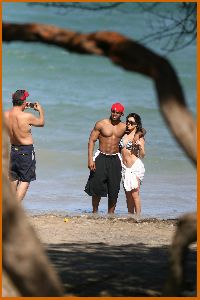 Kim Kardashian and Reggie Bush on the beach in the Dominican Republic on March 5th 2008