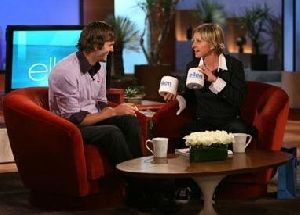 Ellen DeGeneres with Actor Ashton Kutcher