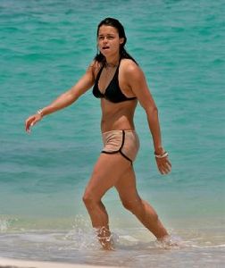 Michelle Rodriguez on the beach