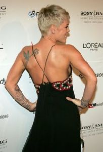 Pink arrives at Clive Davis Pre-Grammy Party on February 10th, 2007