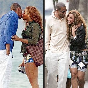 beyonce knowles and Jay-Z kissing and hugging