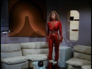 Markie Post Red spandex body suit from Buck Rogers tv show