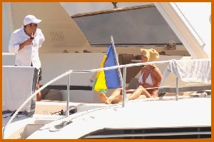 Victoria Silvstedt : Victoria Silvstedt in white bikinis aboard a yacht in Saint Tropez1 48735df4ad514