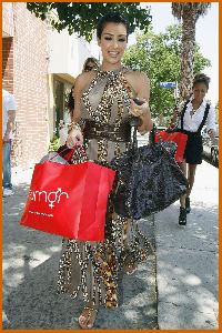 Kim Kardashian shopping for boots in Los Angeles on July 25th 2008