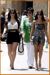 kim kardashian with sister Kourtney Kardashian and mother Kris Jenner Walking The Streets Of Monaco on June 12th 2008