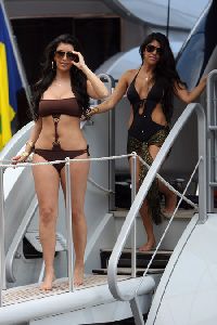 Kim Kardashian brown bikini On A Yacht In Monaco on June 13th 2008