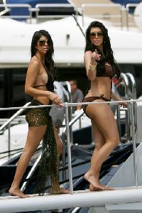 Kim Kardashian brown bikini On A Yacht In Monaco on June 13th 2008