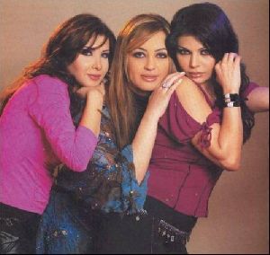 nancy ajram : nancy with hayfa and shireen wajdi