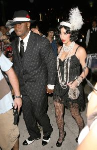 Kim Kardashian : kim attending Pur Jeans Halloween Bash with her boyfriend