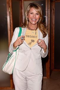 Christy Brinkley : Wearing an organic t-shirt and bag at the 1st Annual Luncheon and Educational Panel to Benefit the Northeast Organic Farming Association of New York at Guastivino's on April 14th, 2008