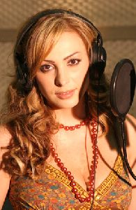 Amal Hijazi : at the studio recording her song