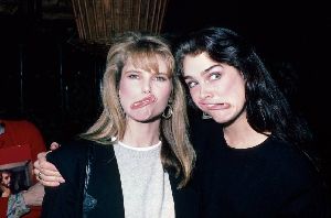 Christy Brinkley : Christie Brinkley funny face togther with Brooke Shields