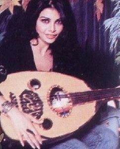 Haifa Wehbe : haifa on the oud, the famous oriental musical instrument